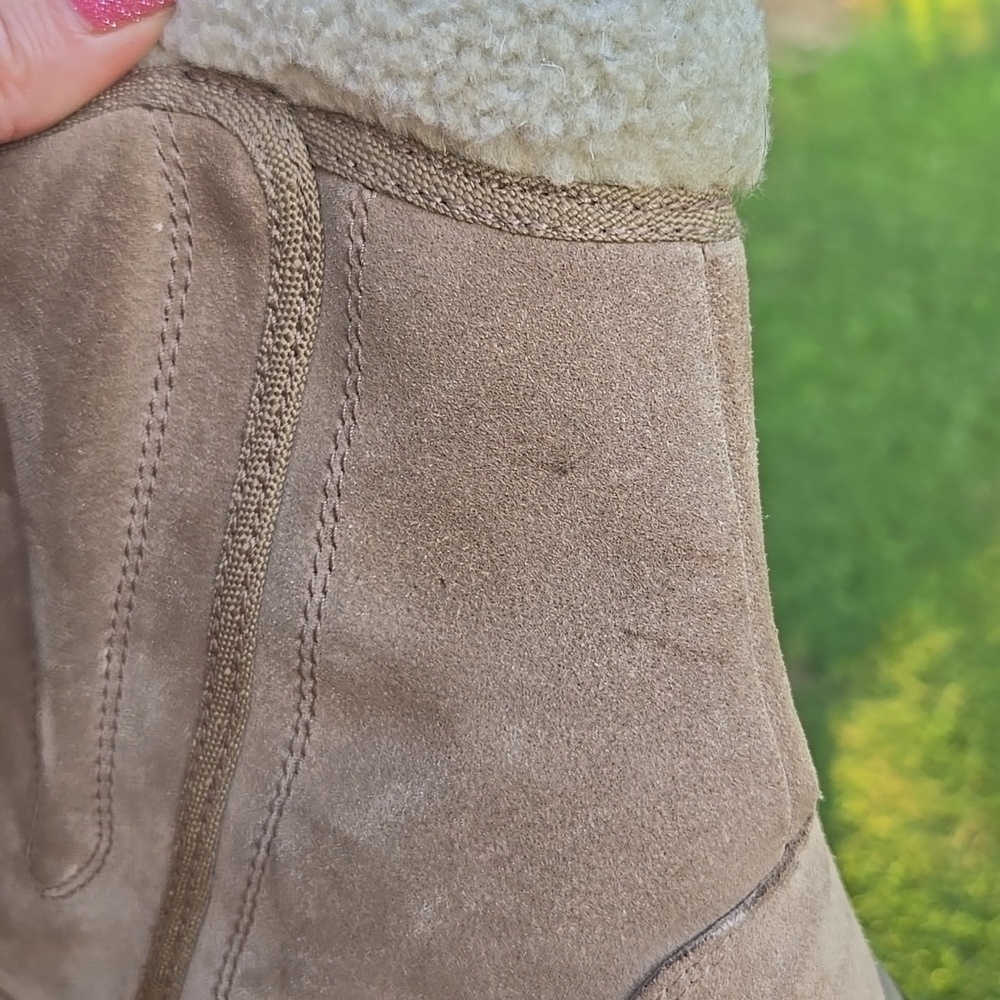 Sorel Beige Waterfall Boots Fleece Collar ZIP Waterproof Thinsulate Ultra US 8 - Picture 5 of 8